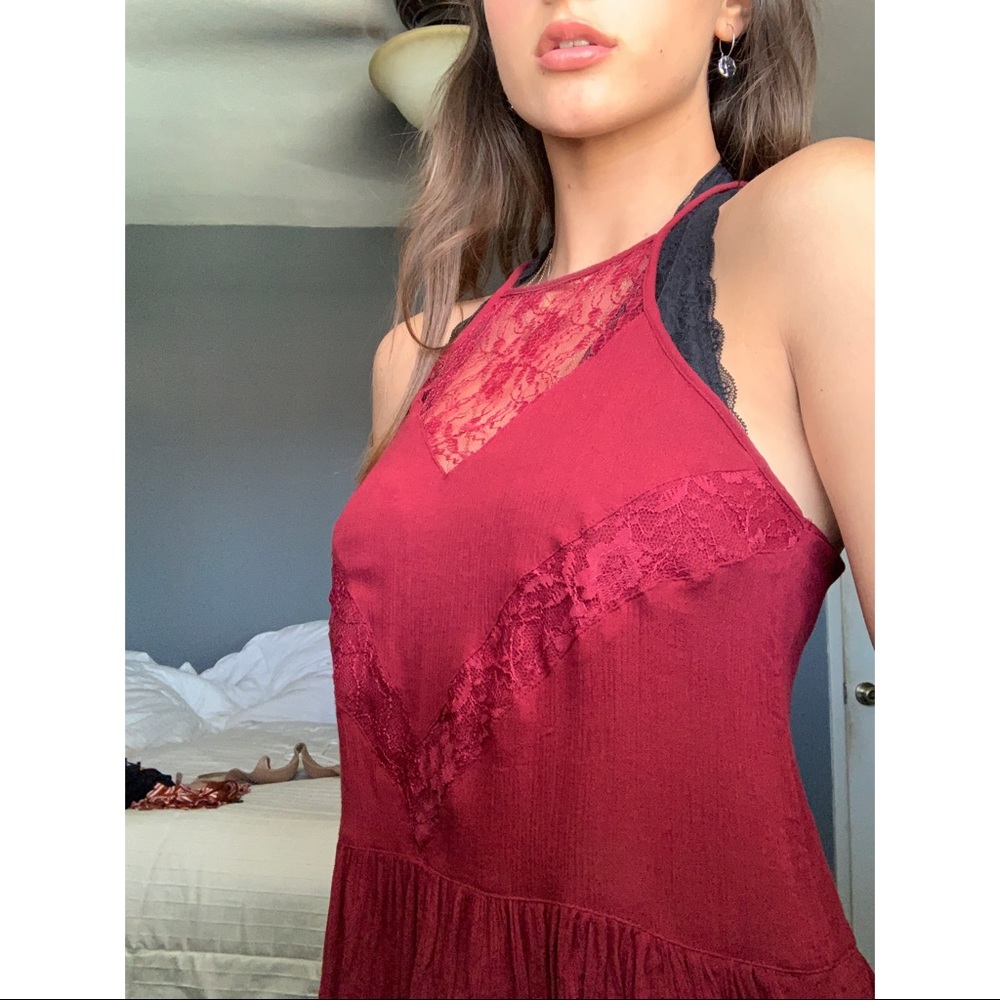 Hollister Red Top with Lace detailing